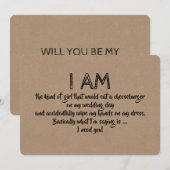 ユーモアあふれる花嫁の友人プロポーズカード 招待状 (正面/裏面)