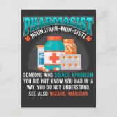 ユーモアあふれる薬剤師 薬局 医療 仕事 ポストカード (正面)