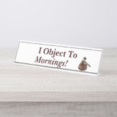 ユーモアあふれる裁判官ホワイト デスクネームプレート (正面)