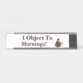 ユーモアあふれる裁判官ホワイト デスクネームプレート (正面)