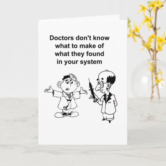 ユーモアあふれる謎の病気お見舞いメッセージ カード (黄色い花)