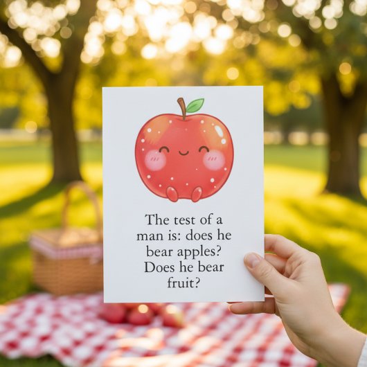 ユーモアあふれる赤いリンゴ Eat a Red Apple Day サンキューカード