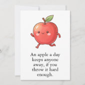 ユーモアあふれる赤いリンゴ Eat a Red Apple Day サンキューカード (正面)