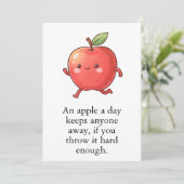 ユーモアあふれる赤いリンゴ Eat a Red Apple Day サンキューカード (スタンド正面)