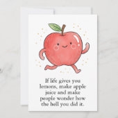 ユーモアあふれる赤いリンゴ Eat a Red Apple Day サンキューカード (正面)