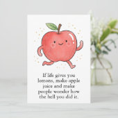 ユーモアあふれる赤いリンゴ Eat a Red Apple Day サンキューカード (スタンド正面)