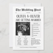 ユーモアあふれる長い物語を短くした結婚式 セーブザデート (正面)