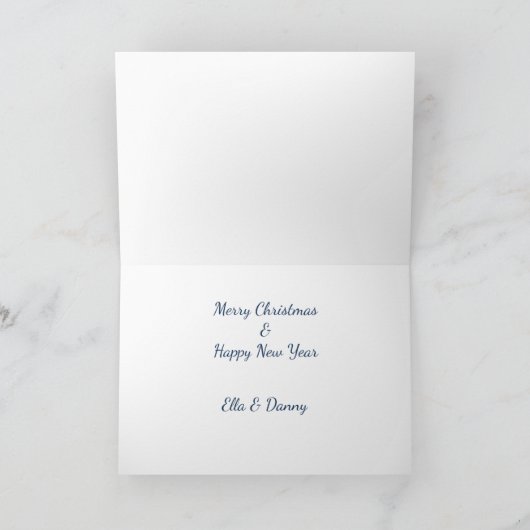 ユーモアあふれる雪だるまファミリーのクリスマス シーズンカード (内部)