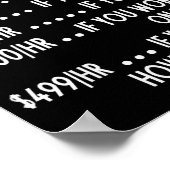 ユーモアあふれる電気工事士の時間別料金表 ポスター (角)