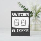 ユーモアあふれる電気技師が電気工学をスイッチ ポストカード (スタンド正面)