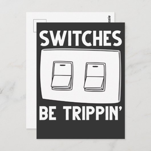 ユーモアあふれる電気技師が電気工学をスイッチ ポストカード (正面/裏面)