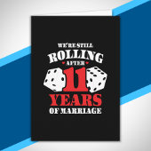 ユーモアあふれる11周年記念カップル 11年目の結婚記念日 カード