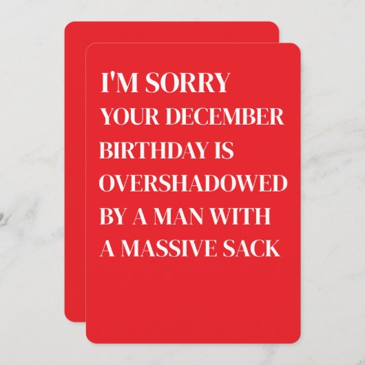 ユーモアあふれる12月誕生日カード 女性 男性 へ ハッピー シーズンカード (正面/裏面)