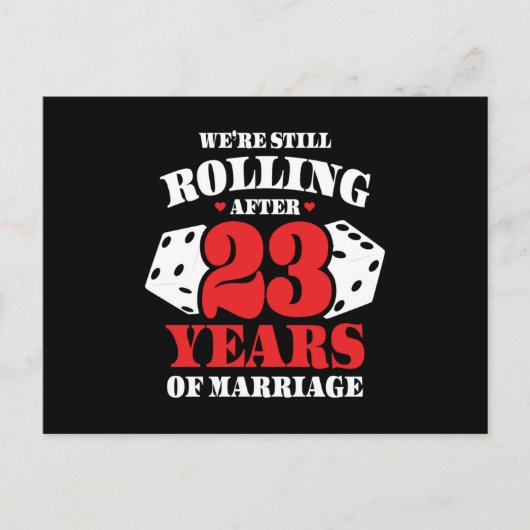 ユーモアあふれる23周年記念カップル 結婚23年 ポストカード (正面)