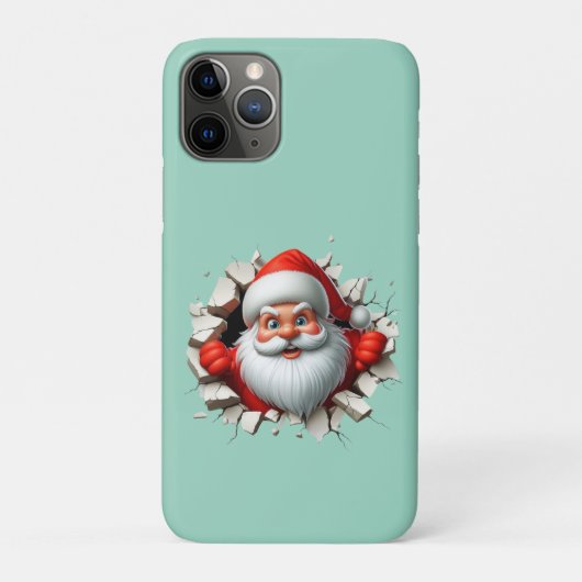 ユーモアあふれる3Dサンタクロースのクリスマスホリデーデザイン Case-Mate iPhoneケース (裏)