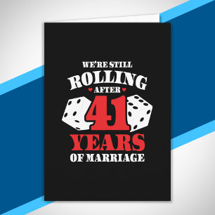 ユーモアあふれる41周年記念カップル 41年間の結婚生活 カード