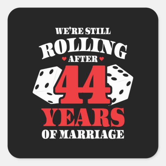 ユーモアあふれる44周年記念カップル 44年結婚 スクエアシール (正面)