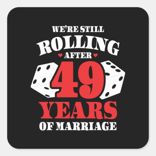 ユーモアあふれる49周年カップル 結婚49年 スクエアシール (正面)