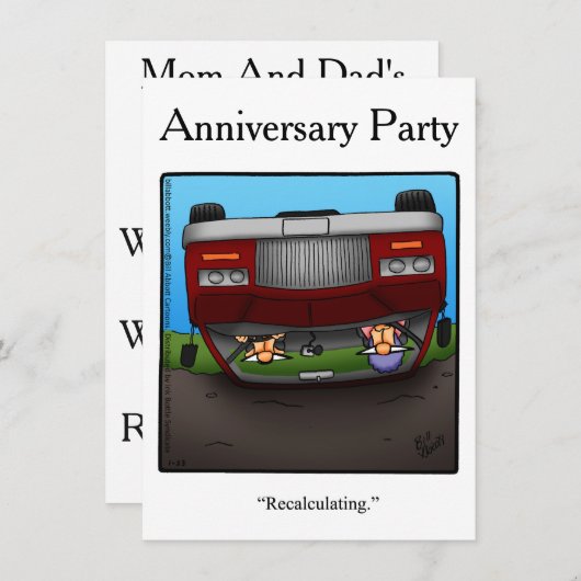 ユーモアあふれる50周年パーティー招待状 招待状 (正面/裏面)