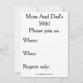 ユーモアあふれる50周年パーティー招待状 招待状 (裏面)