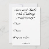 ユーモアあふれる50周年結婚記念パーティーの招待状 招待状 (裏面)