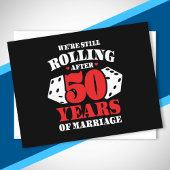 ユーモアあふれる50周年記念の夫婦 50年結婚生活を送るカップル ポストカード