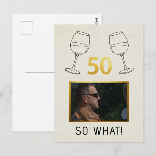 ユーモアあふれる50歳の誕生日 ポストカード (正面/裏面)