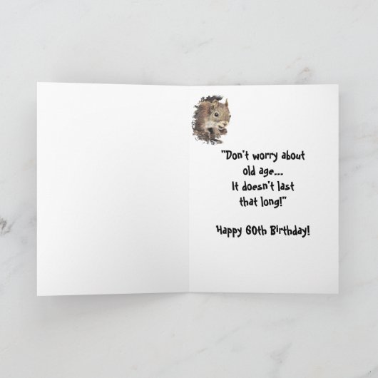 ユーモアあふれる60歳の誕生日 サルーキのアドバイス カード (内部)