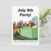 ユーモアあふれる7月4日パーティーの招待状 招待状 (スタンド正面)