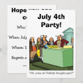 ユーモアあふれる7月4日パーティーの招待状 招待状 (正面/裏面)