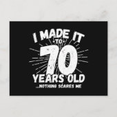 ユーモアあふれる70歳の誕生日名言 皮肉な70歳 ポストカード (正面)
