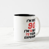 ユーモアあふれる90歳の誕生日体験 ツートーンマグカップ (正面右)