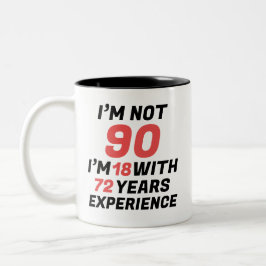 ユーモアあふれる90歳の誕生日体験 ツートーンマグカップ
