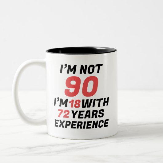 ユーモアあふれる90歳の誕生日体験 ツートーンマグカップ (左)