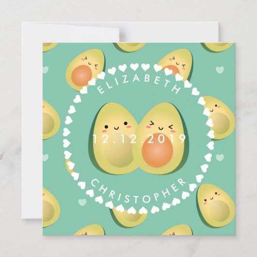 ユーモアあふれる かわいい ファンシー 現代的な 結婚式のSave The Date マグネット招待状 (正面)