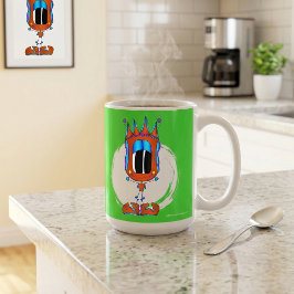 ユーモアあふれる、カラフル、風変わりな漫画キャラクター コーヒーマグカップ