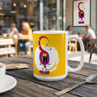 ユーモアあふれる、カラフル、風変わりな漫画キャラクター コーヒーマグカップ
