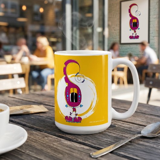 ユーモアあふれる、カラフル、風変わりな漫画キャラクター コーヒーマグカップ