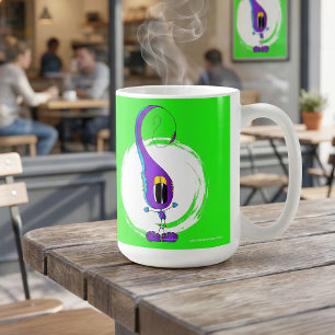 ユーモアあふれる、カラフル、風変わりな漫画キャラクター コーヒーマグカップ