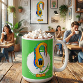ユーモアあふれる、カラフル、風変わりな漫画キャラクター コーヒーマグカップ