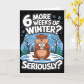 ユーモアあふれる グラウンドホッグデー 冬 6週間まだ続く 真剣に カード (黄色い花)