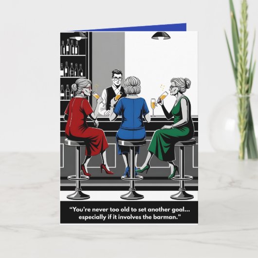 ユーモアあふれる「新しい目標には年齢は関係ない」カード カード (正面)