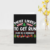 ユーモアあふれる、最もサンタのトナカイにひかれそうな人 カード (黄色い花)