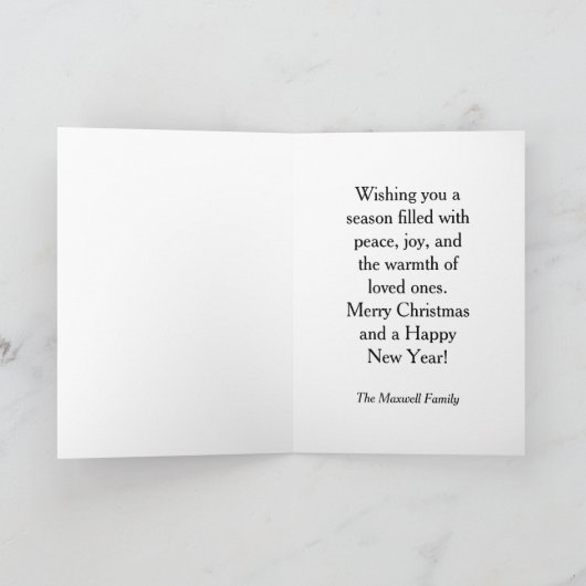 ユーモアあふれる「楽しい氷の日を」パーソナライズドファミリー名 シーズンカード (内部)