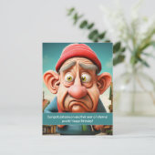 ユーモアあふれる 永遠の若さの節目 誕生日 ポストカード (スタンド正面)