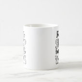 ユーモアあふれる 生まれつき寝るのが好き コーヒーマグカップ (中央)