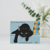 ユーモアあふれる 黒かわいい 最高の猫ママ 母の日 ポストカード (スタンド正面)
