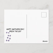 ユーモアあふれる 黒かわいい 最高の猫ママ 母の日 ポストカード (裏面)