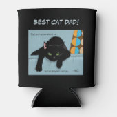 ユーモアあふれる 黒 かわいい ベスト キャット ダッド 父の日 缶クーラー (正面)