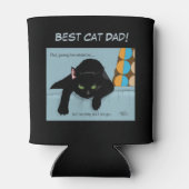 ユーモアあふれる 黒 かわいい ベスト キャット ダッド 父の日 缶クーラー (裏面)